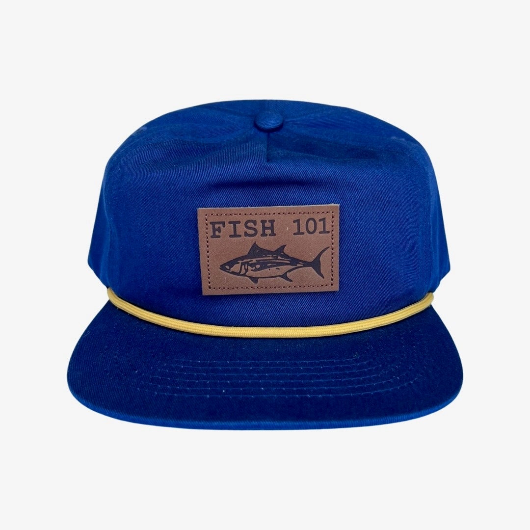 Leather Patch - Unstructured Cotton Twill Hat - Classic Blue w